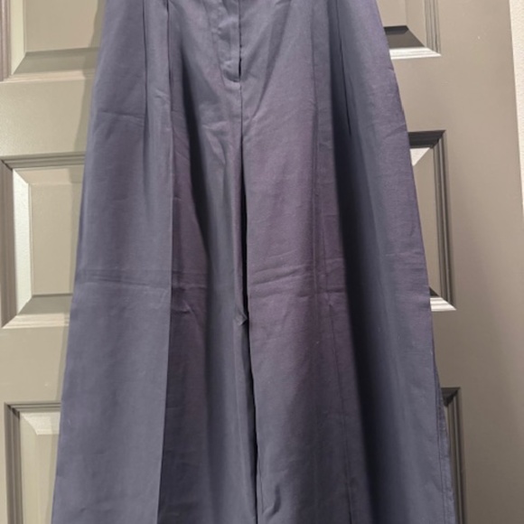 h and m work pants - blue - wide leg - Picture 3 of 4